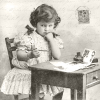 Servietten 33x33 cm - Girl Writing