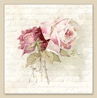 Serviettes 25x25 cm - Vintage Rose Poem
