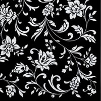 Napkins 24x24 cm - Arabesque Black black-white