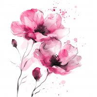 Servilletas 24x24 cm - Fiori Delicati pink