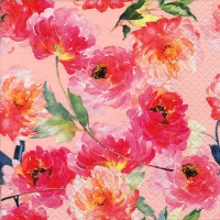 Servietten 24x24 cm - Summer Roses rosé