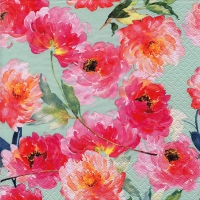 Napkins 24x24 cm - Summer Roses mint