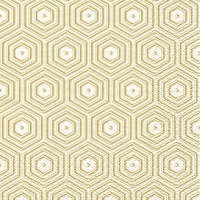 Serviettes 24x24 cm - Geometric Hipster gold/white