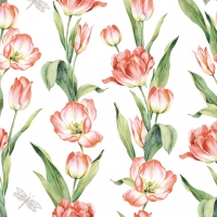 餐巾24x24厘米 - Chaînes de Tulipes red
