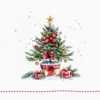 餐巾33x33厘米 - Christmas Tree in Red Pot