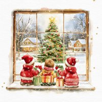 Servilletas 33x33 cm - Waiting for Santa