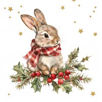 Servietten 33x33 cm - Winter Bunny