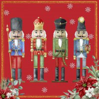 Servietten 33x33 cm - Nutcracker Quartet red