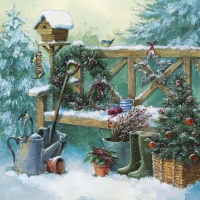 Servietten 33x33 cm - Winter Gardening