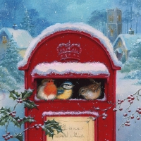 Servietten 33x33 cm - Red Post Box