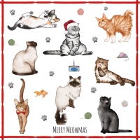 餐巾33x33厘米 - Merry Meowmas