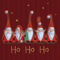 Napkins 33x33 cm - Santas singing Ho Ho Ho