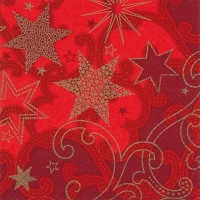Napkins 33x33 cm - Stars are Shining red