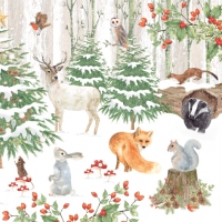 Napkins 33x33 cm - Wildlife in Wintertime