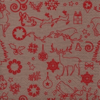 餐巾33x33厘米 - Seasonal Icons beige/red