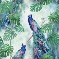 Serviettes 33x33 cm - Peacock Paradise