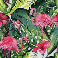 Servietten 33x33 cm - Flamingo & Hibiscus