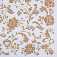 Napkins 33x33 cm - Arabesque White gold-white