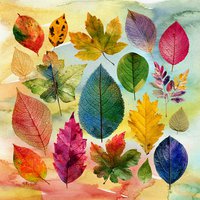 Napkins 33x33 cm - Pressed Autumn Leaves