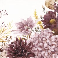 Servietten 33x33 cm - Orla de Crisantemos burgundy
