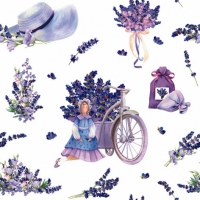 Servietten 33x33 cm - Lavender Bouquets with Tilda Doll