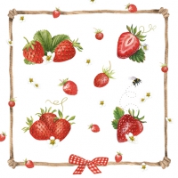 Napkins 33x33 cm - Strawberry & Bumblebee