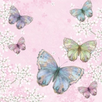 Serviettes 33x33 cm - Bellissima Farfalla pink