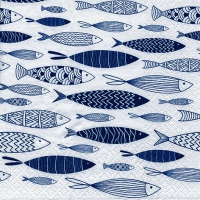 Servietten 33x33 cm - Shoal of Blue Fish
