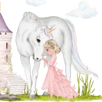 Serwetki 33x33 cm - Unicorn & Princess