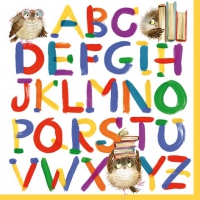Serviettes 33x33 cm - Colourful Alphabet
