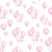 Servietten 33x33 cm - Petit Ballons rose