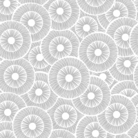 Napkins 33x33 cm - Rosettes Festives White silver/white
