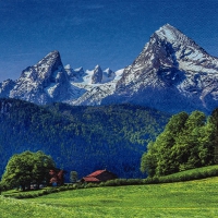 Tovaglioli 33x33 cm - Landscape in the Alps