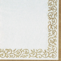 餐巾33x33厘米 - Romantic Border gold-white