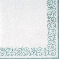 Napkins 33x33 cm - Romantic Border silver-white