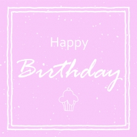 Салфетки 33x33 см - Happy Birthday Muffin rosé