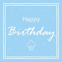 Салфетки 33x33 см - Happy Birthday Muffin blue