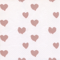 餐巾33x33厘米 - Hearts shiny rose