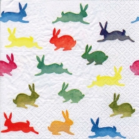 Servietten 33x33 cm - Colorful Rabbits