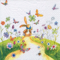 餐巾33x33厘米 - Bunny with Pinwheel