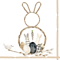 Servietten 33x33 cm - Natural Easter Bunny