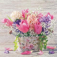餐巾33x33厘米 - Pastell Spring Flowers