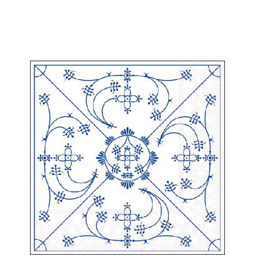 Servietten 25x25 cm - Indisch blau , Muster,  Indisch blau,  Linien,  traditionell,  Fliesen