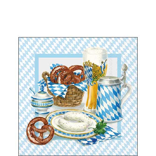 Servietten 25x25 cm - White Sausage 