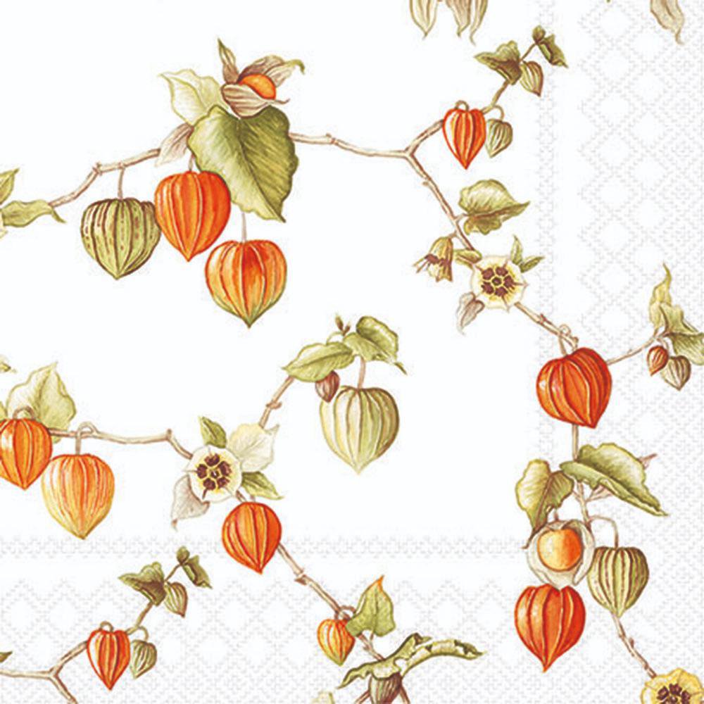 Servietten 25x25 cm - Lampion , Lampion, Blumen Servietten 25x25 cm - Lampion