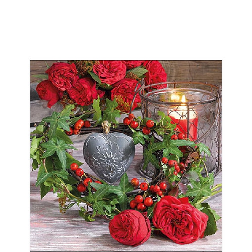 Servietten 25x25 cm - Roses And Ivy 