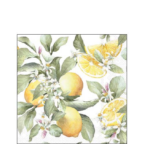 Servilletas 25x25 cm - Limoni , Limones,  frutas tropicales,  Frutas