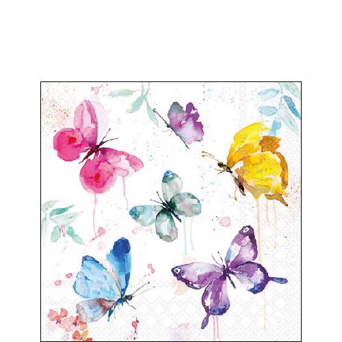 Servilletas 25x25 cm - Butterfly collection white , ocre,  servilletas lisas,  servilletas con relieve