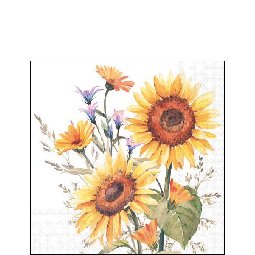 Servietten 25x25 cm - Sunflowers , Sonnenblumen,  Blumen