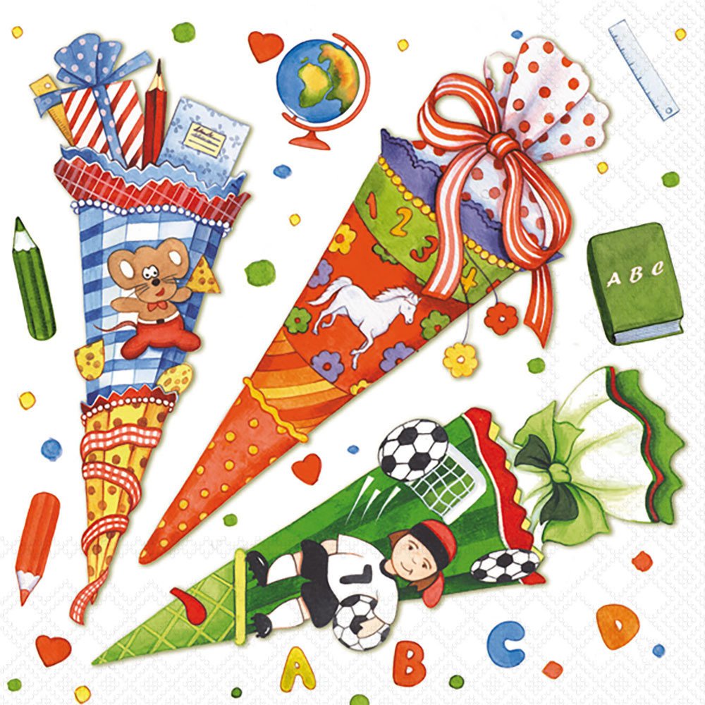 Servilletas 33x33 cm - Schulanfang